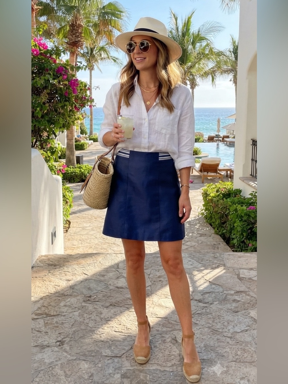 Elie Tahari navy skirt